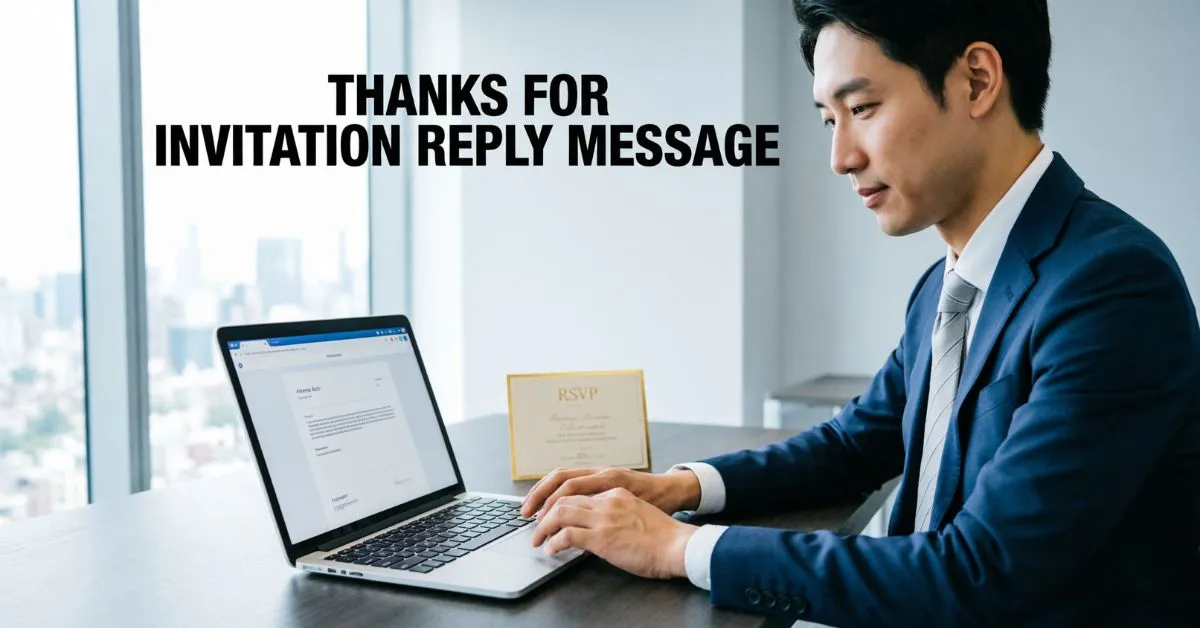 Thanks For Invitation Reply Message