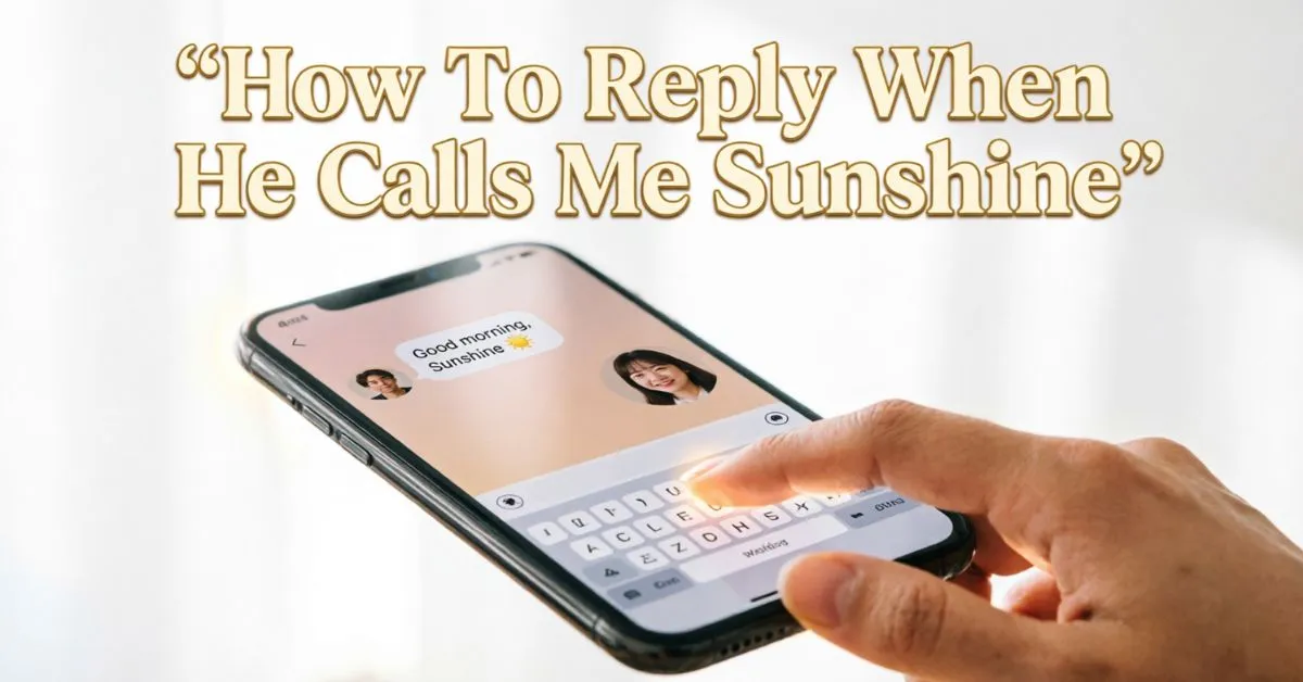 How To Reply When He Calls Me Sunshine