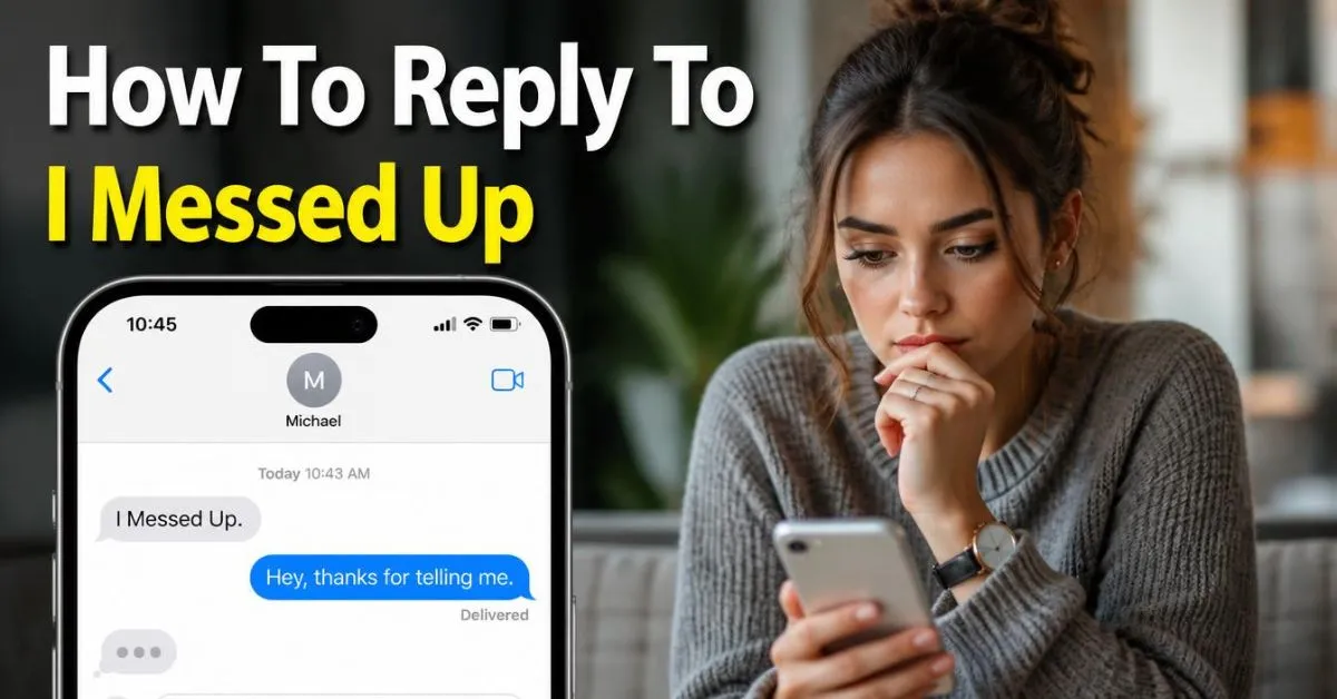 How To Reply To I Messed Up